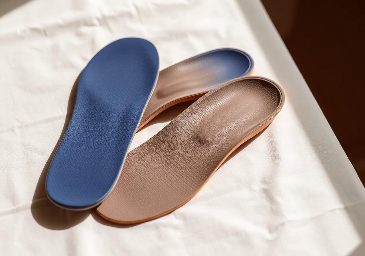 Bespoke functional orthoses on a linen surface